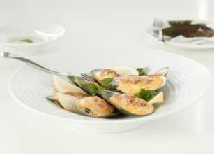 Grünlippmuscheln mit Dynamitsauce